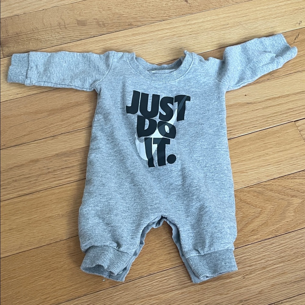 Newborn Grey Nike ‘Just Do It.' One-Piece Romper